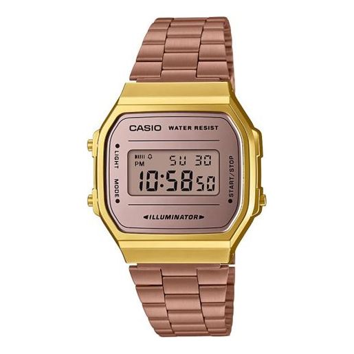 CASIO Waterproof Sports Mens Rose Gold Digital A168WECM-5EF