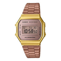 CASIO Waterproof Sports Mens Rose Gold Digital A168WECM-5EF