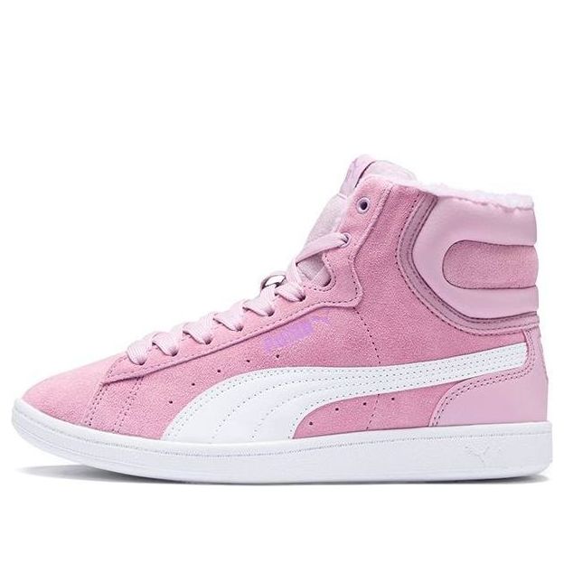 (PS) PUMA Vikky Mid Fur Fleeced Casual Board Shoes Pink/White 366854-02