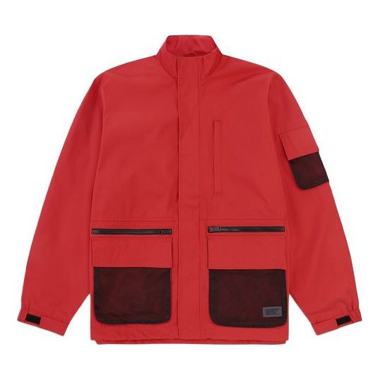 Men's Levis Stand Collar Multiple Pockets Casual Jacket Red 28408-0004