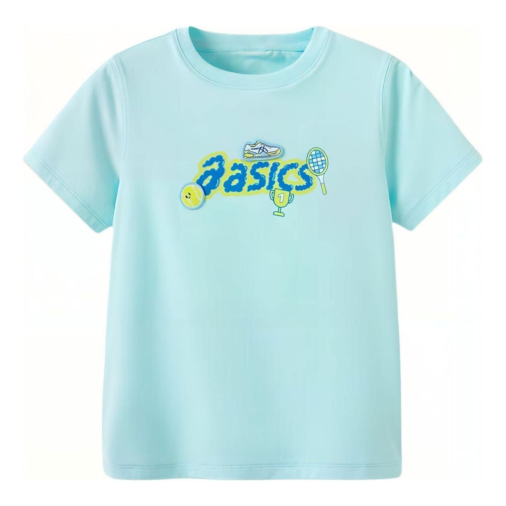 (GS) ASICS Graphic Logo T-shirt 'Sky Blue' 332241173036-89GR