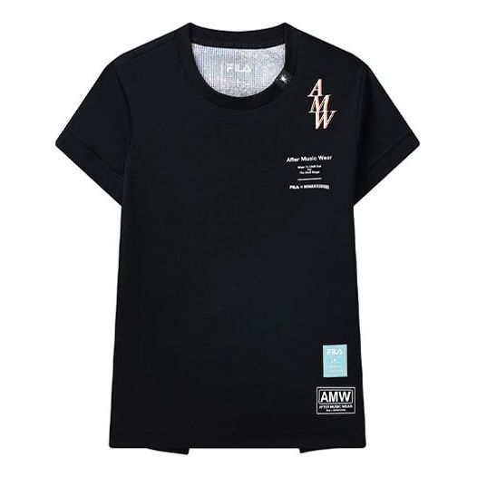 (WMNS) FILA x MIHARA YASUHIRO Jointly Signed Logo Printing Sports T-Shirt Black LogoT F11W133103F-BK