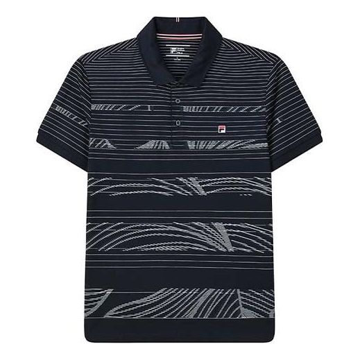 FILA Printing Stripe Short Sleeve polo Blue F11M121118F-NV