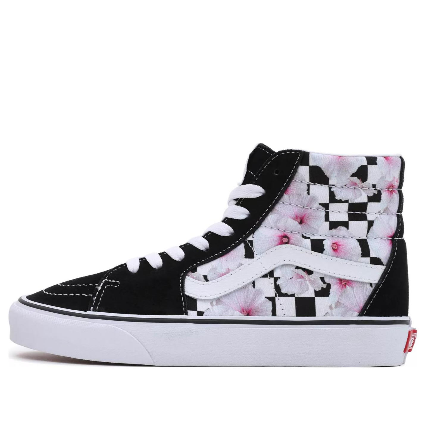 Vans Sk8-Hi Hibiscus Check Shoes 'Black White Pink' VN0007NSBLK