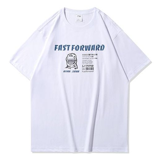 Li-Ning Alphabet Logo Printing Short Sleeve White AHSQ183-3