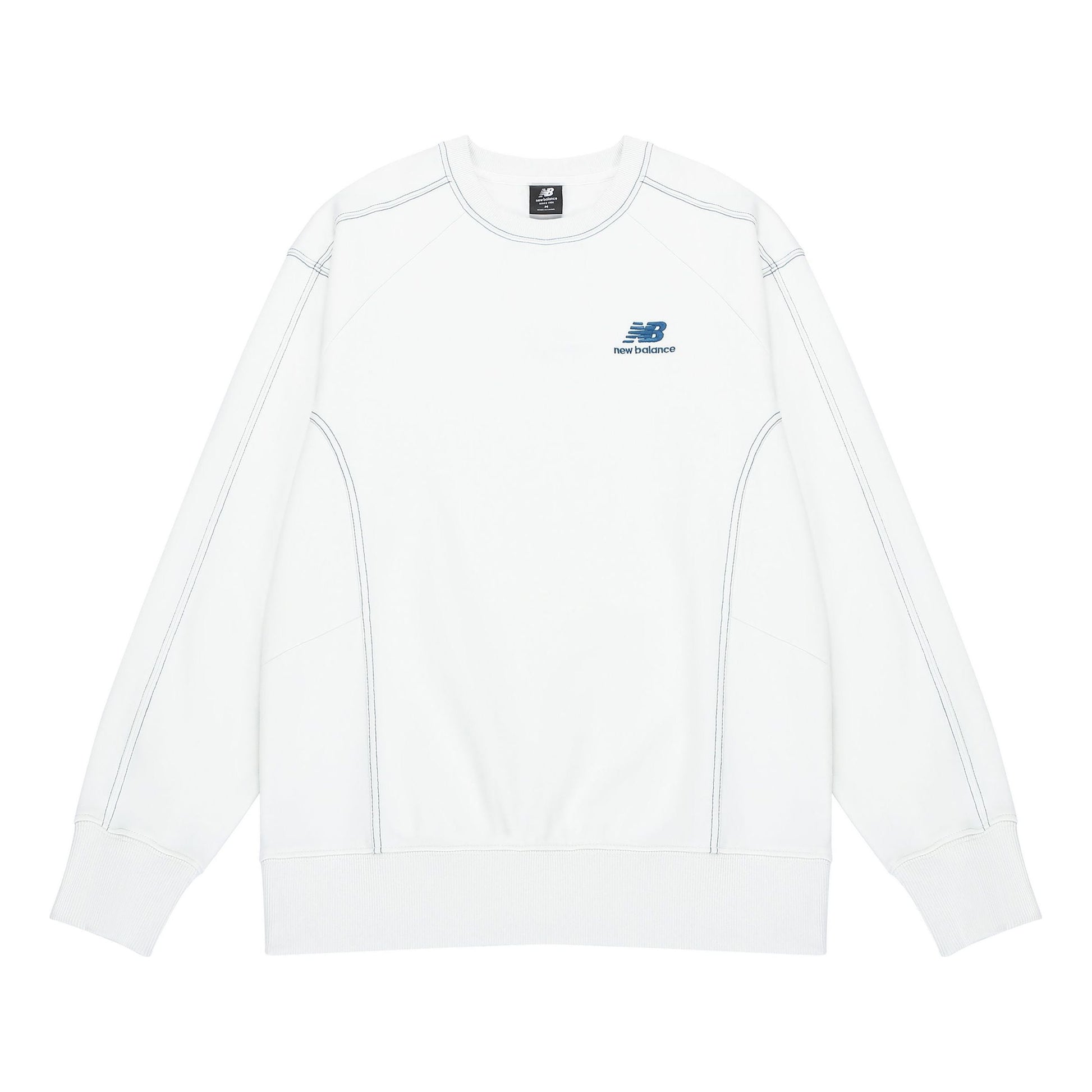New Balance Crew Neck Casual Sweatshirt Asia Sizing 'White Blue' AMT23304-PAY