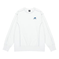 New Balance Crew Neck Casual Sweatshirt Asia Sizing 'White Blue' AMT23304-PAY