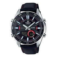 CASIO Analog EDIFICE Mens SilverBlack Analog/Digital Combo EFV-C100L-1A