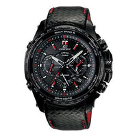 Casio Edifice Analog Leather Strap Watch 'Black Red' EQW-M710L-1A
