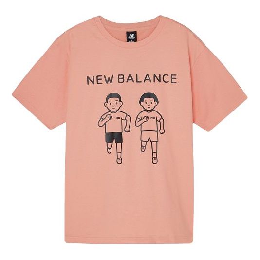 New Balance x Noritake Crossover Funny Pattern Round Neck Short Sleeve Couple Style Pink AMT02375-PCH