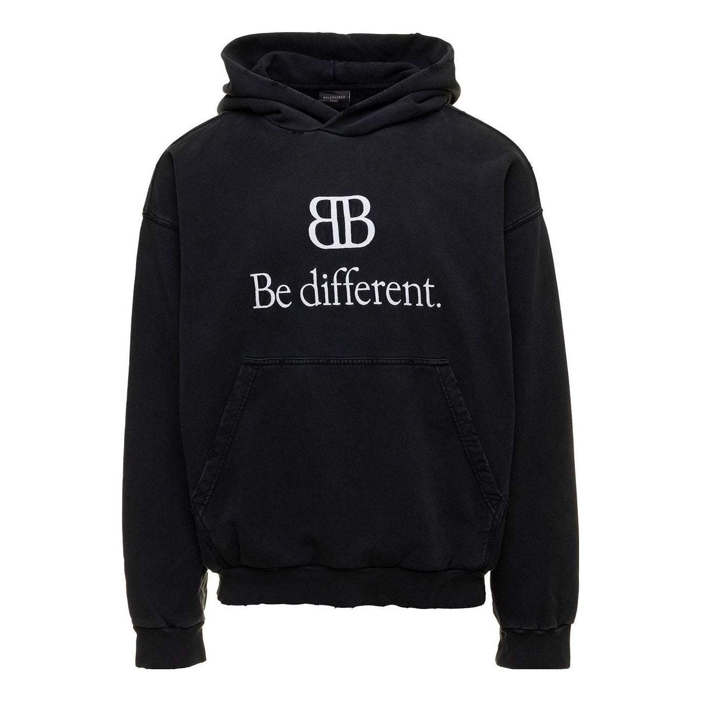 Balenciaga BB Be Different Popover Hoodie 'Black White' 720426TNVV11070
