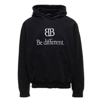 Balenciaga BB Be Different Popover Hoodie 'Black White' 720426TNVV11070