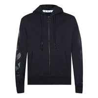 Men's Off-White FW21 Logo Printing Zipper Slim Fit Version Black OMBE001F21FLE0031010