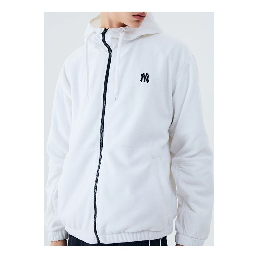 MLB Small Label Embroidered Hooded Jacket New York Yankees Unisex White 31JP03011-50I