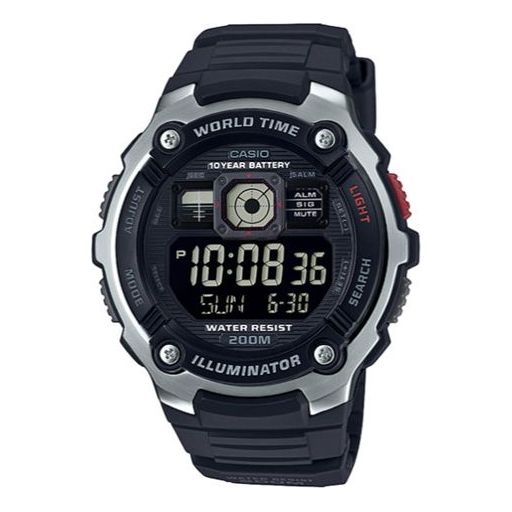 CASIO Waterproof Quartz Sports Shockproof Mens SilverBlack Digital AE-2000W-1B2021