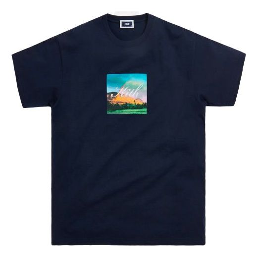 Men's KITH Pot of Gold Tee Printing Alphabet Short Sleeve Blue KH3762-102