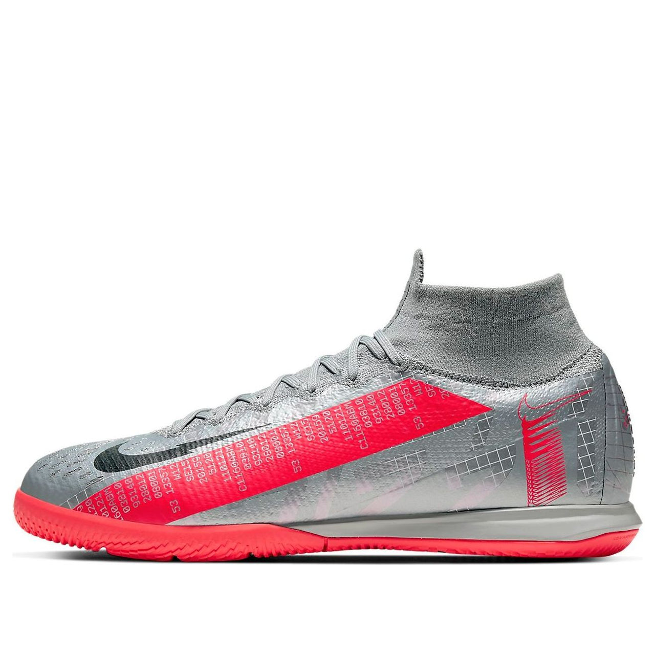 Nike Mercurial Superfly 7 Elite IC Indoor Court 'Metallic Bomber Grey Particle Grey Laser Crimson' AT7982-906