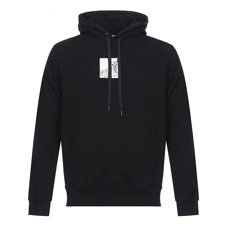 Men's Burberry Deer Printing Loose Black 8022374