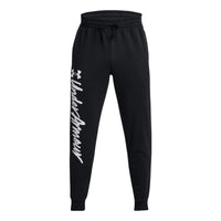 Under Armour Rival Fleece Graphic Joggers 'Black White' 1379776-001