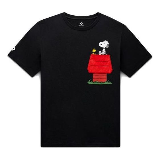 Converse x Peanuts Pocket T-Shirt Asia Sizing 'Black' 10024374-A01