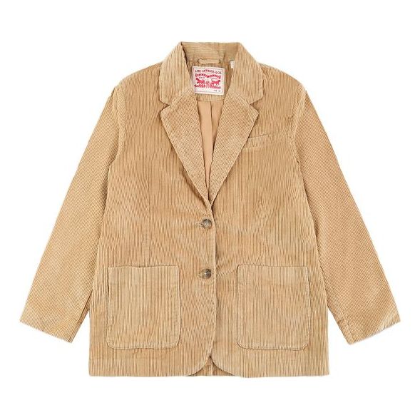 Levis Solid Color Corduroy Casual Suit Brown Yellow Jacket 23539-0001