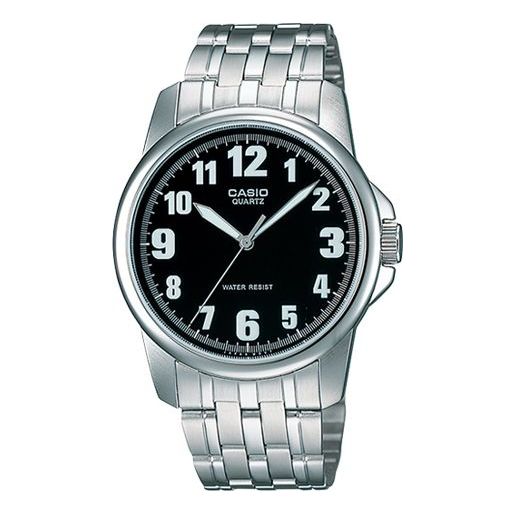 CASIO Waterproof Stainless Steel Strap Mens SilverBlack Analog MTP-1216A-1B