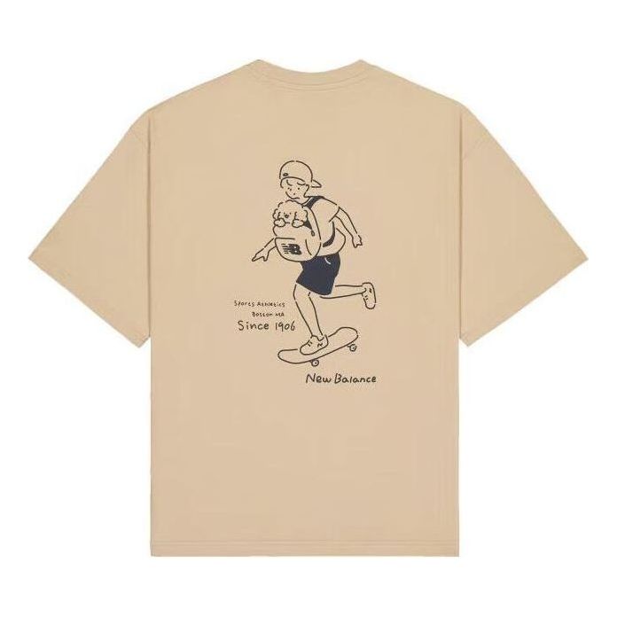 New Balance Wordmark Logo Skate Graphic T-Shirt Asia Sizing 'Incense' AMT42338-INC