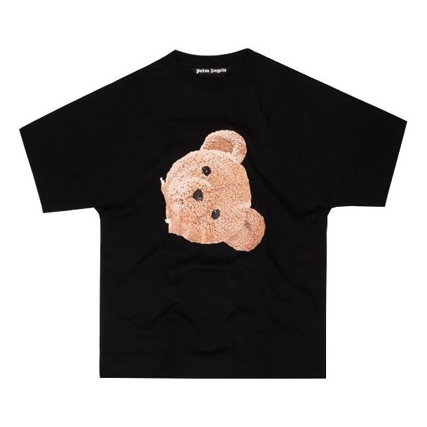 Men's PALM ANGELS Mens Black Kill The Bear Over Tee Short Sleeve PMAA041R204130311088