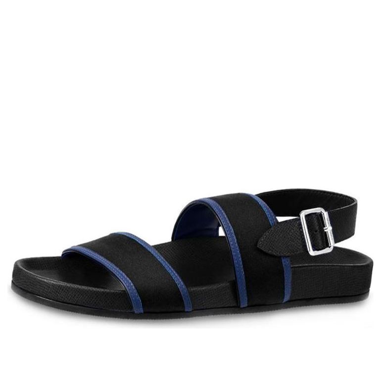 LOUIS VUITTON LV Mirabeau Bicolor Taiga Leather Sandals 'Black' 1A581R