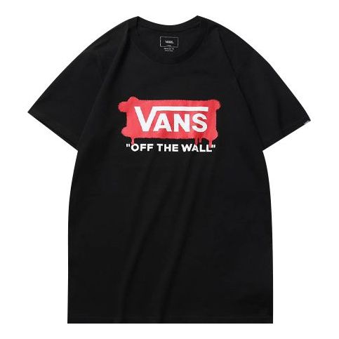Vans Graffiti Box V Tee Logo Casual Short Sleeve Couple Style Black VN0A54IKBLK