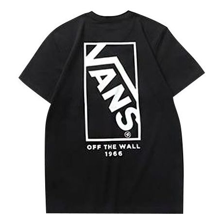 Vans Alphabet Printing Casual Short Sleeve Couple Style Black VN0A4P56BLK