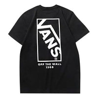Vans Alphabet Printing Casual Short Sleeve Couple Style Black VN0A4P56BLK
