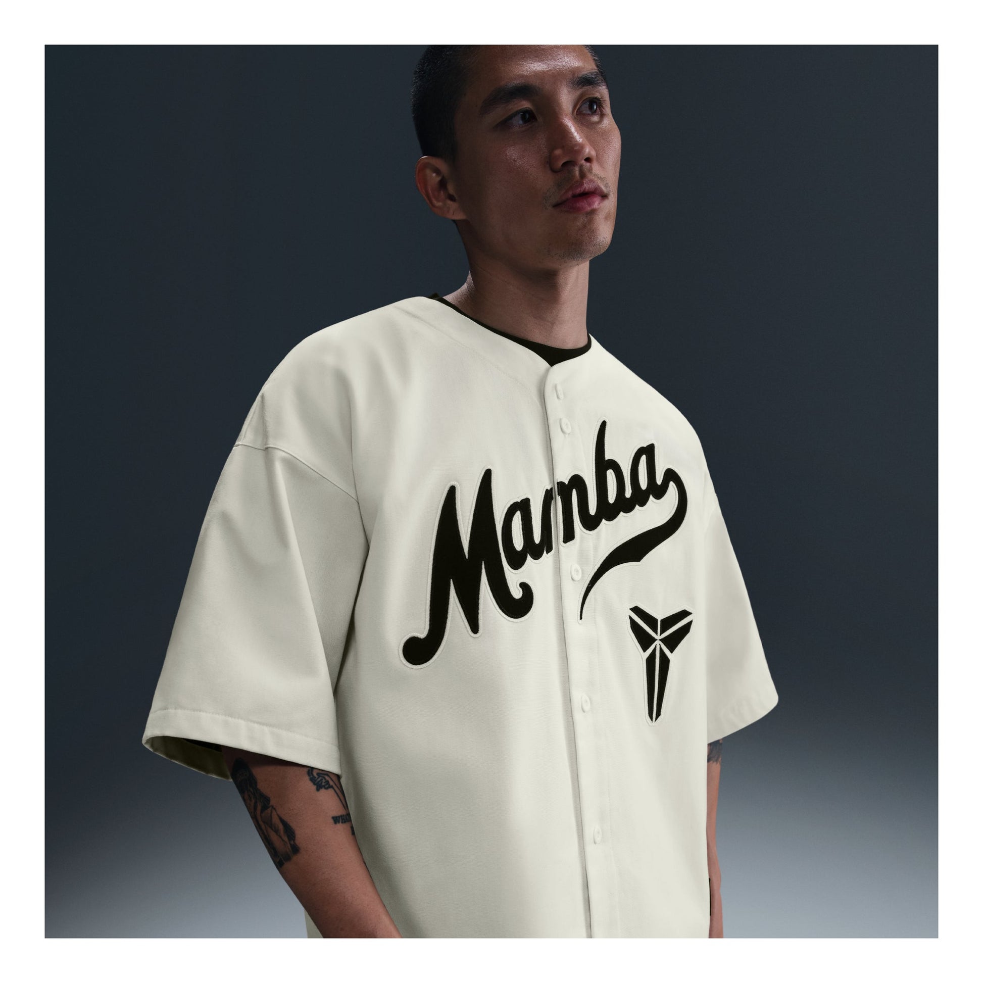 Nike x Kobe Bryant Baseball Jersey Asia Sizing 'White Black' IB0008-133