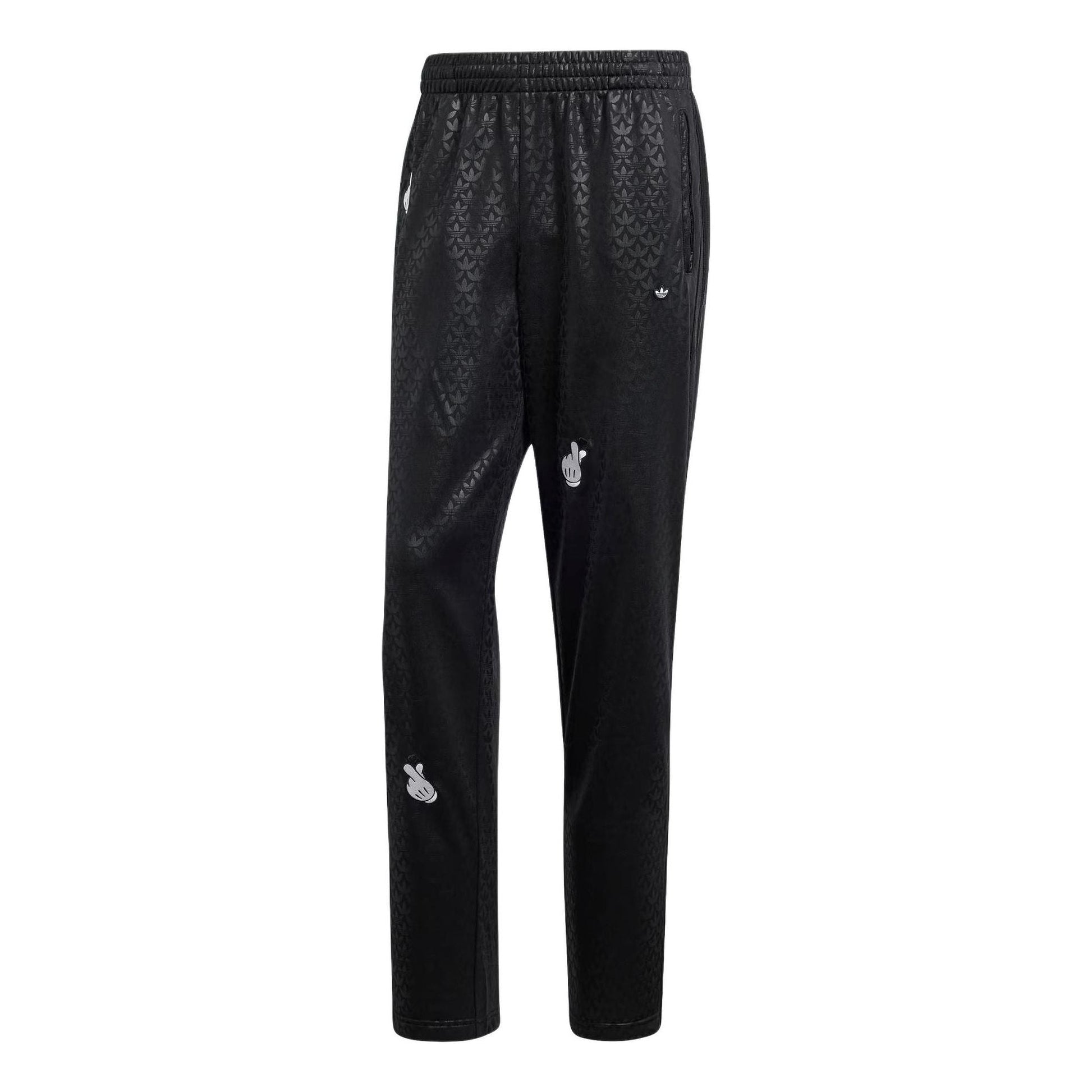 adidas Mickey Mouse x Originals Embroidered Monogram Firebird Track Pants Asia Sizing 'Black' IY2277