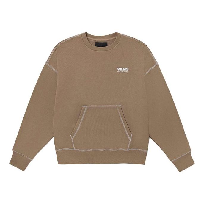 Vans Logo Alphabet Printing Round Neck Pullover Light Brown VN0A5H9GYEH