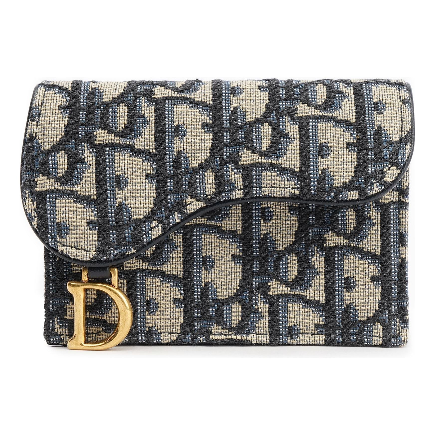(WMNS) DIOR Saddle Flap Card Holder 'Blue Oblique Jacquard' S5611CTZQ-M928