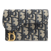 (WMNS) DIOR Saddle Flap Card Holder 'Blue Oblique Jacquard' S5611CTZQ-M928