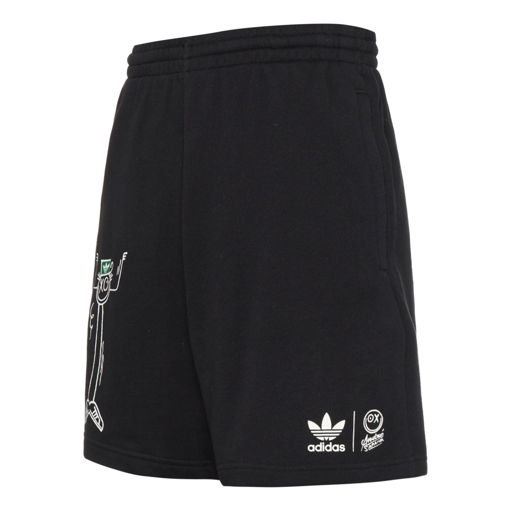 Men's adidas originals Cartoon Printing Straight Shorts Black HR7111