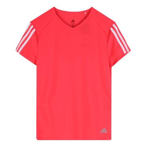 (WMNS) adidas Running Training Sports Short Sleeve Red DX2020
