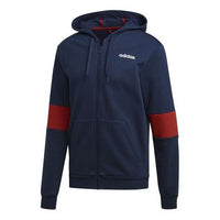 adidas Contrasting Colors Sleeve Training hooded Zipper Cardigan Blue FJ6279
