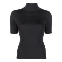 (WMNS) Off-White Logo-Trim Ribbed T-shirt 'Black' OWHF010C99KNI0011009