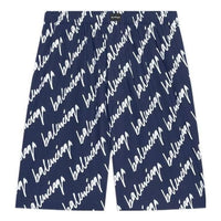 Balenciaga All Over Scribble Shorts 'Indigo' 672410TLLJ48502