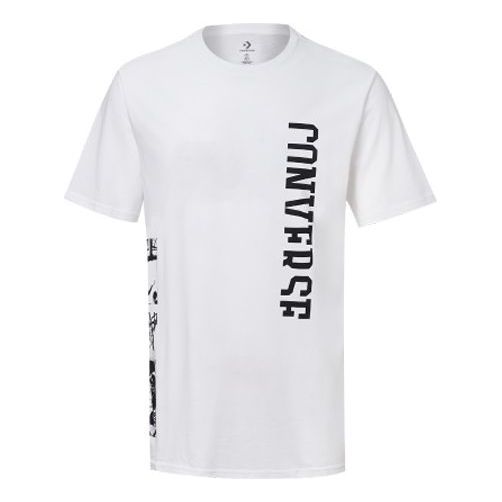 Men's Converse Alphabet Printing Sports Short Sleeve White 10019983-102