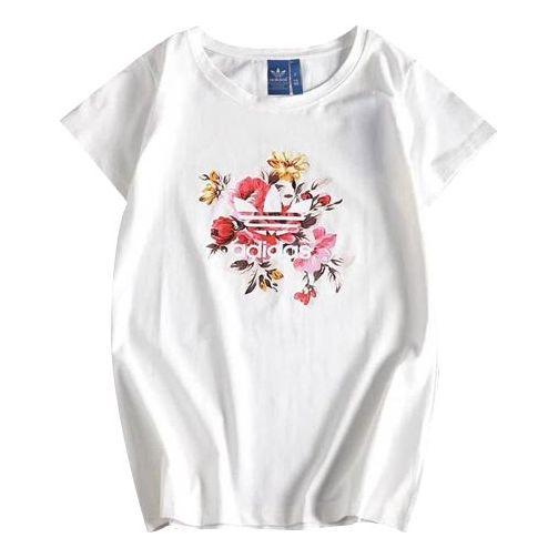 adidas originals Logo Printing Breathable Loose Short Sleeve Unisex White 3Q2019