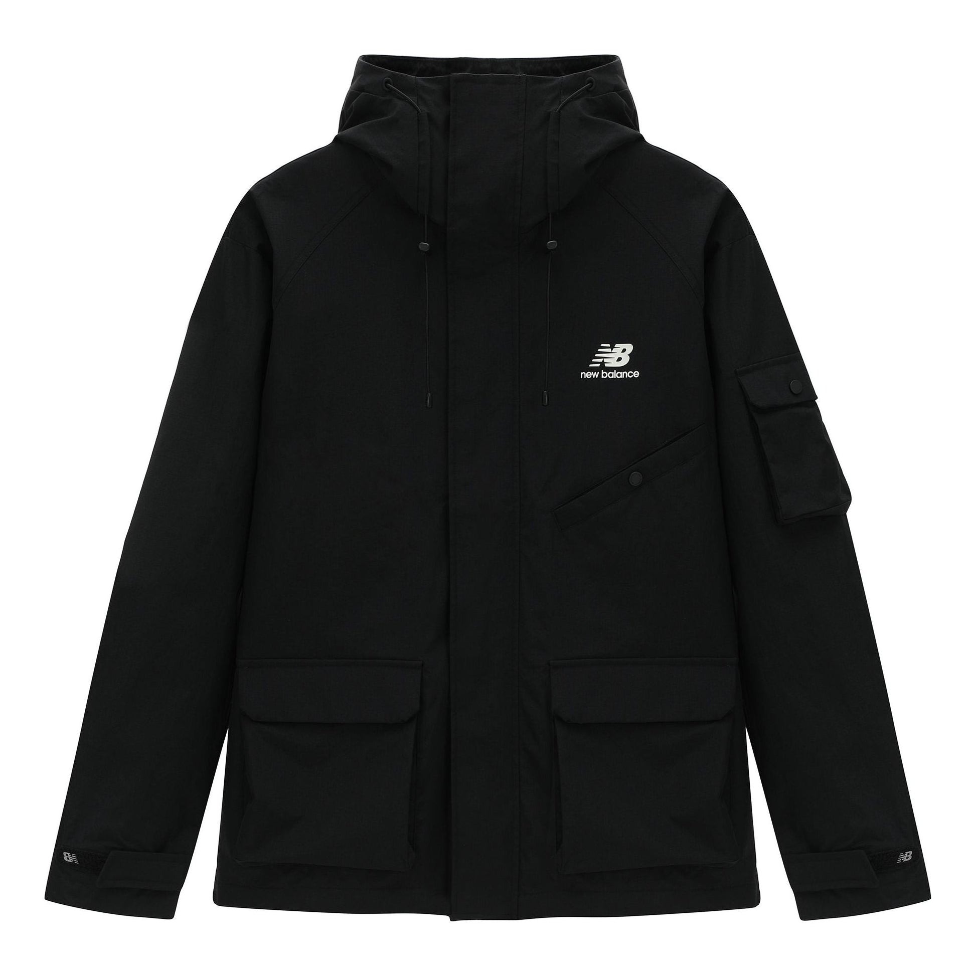 New Balance Logo Sportswear Hooded Jacket Asia Sizing 'Black' AMJ31320-BK