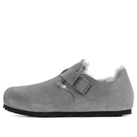 Birkenstock London Shearling Suede Leather Narrow Fit 'Whale Grey' 1020568