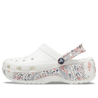 (WMNS) Crocs Classic Platform Americana Paisley Clogs 'White' 207337-94S