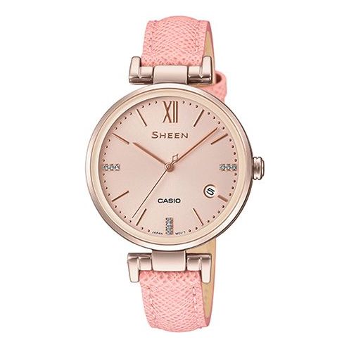 CASIO Waterproof SHEEN Quartz Sapphire Crystal Pink Analog SHE-4053CGL-4AUPR
