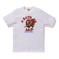 BAPE x Jurassic World Crossover Raptor College Tee Dragon Cartoon Short Sleeve Unisex White BAPE-SS18-019