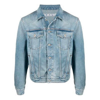 Off-White Men's SS21 Logo Jeans Jacket Oversize Blue OMYE054S21DEN0054401